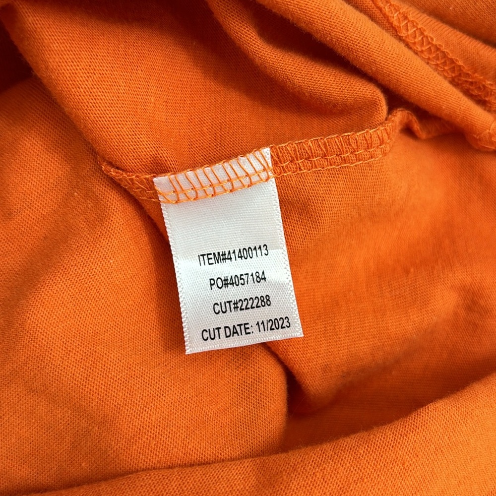 Disney Tigger Classic Fit Varsity Long Sleeve Top Cream/Orange 1X - Picture 8 of 9